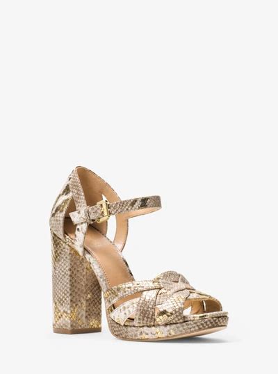 Women's Annaliese Sandal In Natural/ Gold Leather 